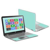 Mightyskins Skin Compatible with Hp Envy X360 15.6" - Solid Seafoam | Protective, Durable, and Unique Vinyl Decal Wrap Cover | Easy to Apply, Remove, and Change Styles | Made in The USA
