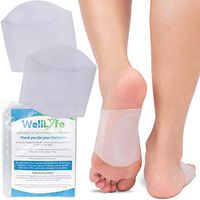 Two Pairs of Small/Medium Premium Soft Gel Arch Supports - Soft Silicone Gel Clear Reusable Arch Support Sleeves for Flat Foot Pain Relief Plantar Fasciitis Support Cushioned Arches