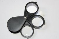 5X 10X 15X Folding Pocket Magnifier w/ Glass Lens