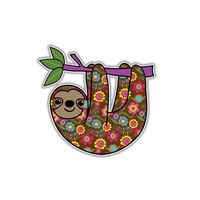 Sloth Sticker Floral Decal by Megan J Designs Laptops Windows Cars Vinyl Sticker
