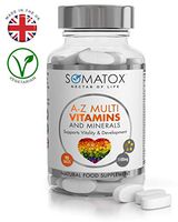 SOMATOX MULTIVITAMIN & Minerals - Premium Supplement 1100mg - 90 Tablets 3 Month Supply • 31 Essential Vitamins & Minerals • Supports Vitality and Development • Detox Diet Made in UK (Free eBOOK)