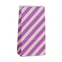 3-5/8 X 2-1/4 X 7 Purple Diagonal Stripe SOS Bags | Quantity: 2000 Gusset - 2 1/4" Width 3 5/8"