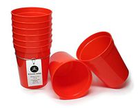 Rolling Sands 16 Ounce Reusable Plastic Stadium Cups Orange, 8 Pack, Made in USA, BPA-Free Dishwasher Safe Plastic Tumblers