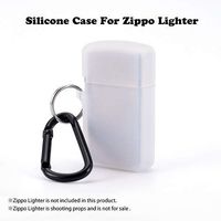 for Slim Zippo Lighter Protective Case, Fironst Silicone Cover Skin Sleeve Holder Pouches Accessories, Convex Engraving is Not Applicable (Translucent White, Slim)