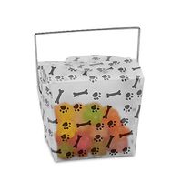 Paw Print Chinese Take Out Boxes 4" X 3 1/2" | Quantity: 12