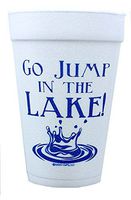 16 oz Party Cups, Go Jump In The Lake, Blue Print, 10 Cups.