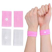 LYJEE 2 Pairs Motion Sickness Wristband Nausea Relief Travel Boat Car Flying Sick Wristbands for Adults Children Pregnancy
