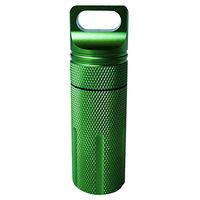 Kodi Health Pill Container - Aluminum Waterproof EDC Airtight Pill Holder, 1 Pack, Green