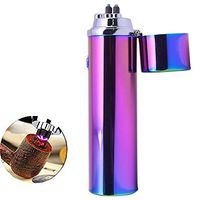 Lonni Electronic Fire Starter,USB Electronic Rechargeable Flameless Cigarette Lighter for Thanksgiving Day Candle Smoking Camping BBQ Stove (Rainbow)