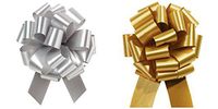 Christmas Gift Wrap- Gold & Silver Satin Matte Finish Pull Bows Value Pack - 12 Pcs