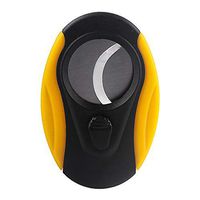 BUY-TO Cigar Cutter Guillotine Stainless Steel Double Blade 28mm Max Cigar Diameter Guillotine Cigar Cutter,Yellow