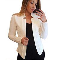 Meikosks Ladies Solid Color Cardigan Long Sleeve Trench Coat Plus Size Outerwear with Pocket White