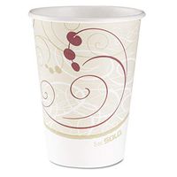 Dart 412SM-J8000 Hot Cups, Symphony Design, 12oz, Beige, 1000/carton