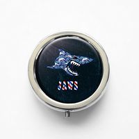 RhyNSky Animal Jaws Mini Portable Pocket Pill Box Case Holder for Purse, 3 Compartments, Silvery, FS150