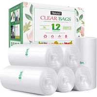 330 Counts Strong Trash Bags Garbage Bags by Teivio, Bathroom Trash Can Bin Liners, Small Plastic Bags for home office kitchen (1.2 Gallon)