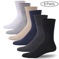 Forcool Men's Women's Dry Fit Moisture Wicking Non Binding Wide Diabetic Cotton Socks Crew with Seamless Toe and Cushion for Better Circulation, 6 Pairs Multicolored Large