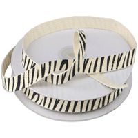 Cotton Twill with Zebra Print Ribbon (3/8" x 25 Yards)