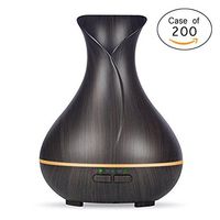 OliveTech Case of 200, Essential Oil Diffuser, 150ml Wood Grain Aromatherapy Diffuser Ultrasonic Cool Mist Aroma Humidifier with 7 Color Changing LED Lights and Waterless Auto Shut-Off