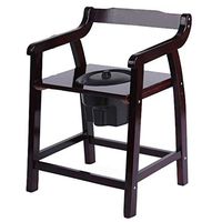 Portable Bedside Commodes Toilet, Wood Wide Shower Chair for Elderly, Easy No Tool Assembly
