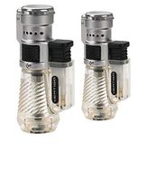 Vertigo by Lotus Cyclone Triple Torch Cigar Lighter Clear 2 Pack