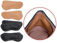 Leather Heel Grips Liner Cushions Inserts for Loose Shoes,Shoe Pads for Shoes Too Big, Improved Shoe Fit and Comfort,4 Pairs-0.35inch Thick(2Khaki+2Black)