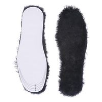 APELPES Cut-to-fit Wool Insoles, Cozy & Fluffy Premium Sheepskin Insoles Fleece Inserts (Black, Men's 6-14)