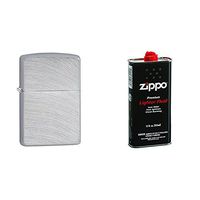Zippo Chrome Arch Pocket Lighter w/ Zippo 12 oz. Lighter Fluid