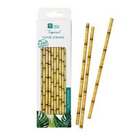 Talking Tables FST6-STRAW Tropical Party Supplies Birthday Decorations Fiesta Bamboo Paper Straws, Pack of 30, Biodegradable Eco-Friendly