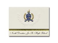 Signature Announcements North Decatur Jr-Sr High School (Greensburg, IN) Graduation Announcements, Presidential Elite Pack 25 with Gold & Blue Metallic Foil seal