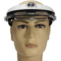 LED Binohead Magnifier with 5 Lens Set Hands Free 2 LED Two-Way Headband Magnifier