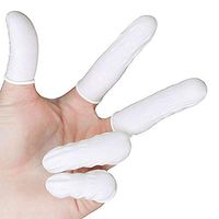 TOMYEUS Disposable Gloves Natural Latex Finger Cots Anti Static Medical Fingercot, White, 200pcs/bag