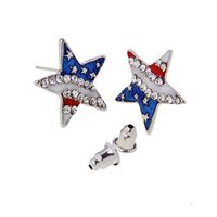 USA US American National Flag Crystal Earring Patriotic Earring Stud Jewelry Best Accessory Good Jewerly Fine Women Stylish Design Womens Cheap Girls Pretty