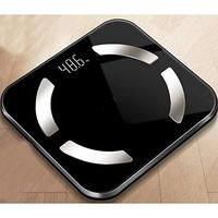 Lyqqqq Electronic Scales Electronic Scale Intelligent Body Fat Called Household Small Adult Precision Electronic Scales Cute Small Weight Scale USB Charging (Color : Black)