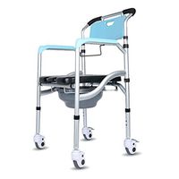 XWZJY Homecare Commode Chair Bariatric Toilet Seat Household Wheelchair for Easy Transfer with Padded Cushion Handles and Bucket Elderly Walking Aid