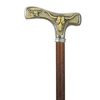 Texas Longhorn Walking Cane imported from Italy made with silver and ivory faux. by King Products
