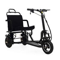 LiRongPing Motorized Wheelchair Folding Electric Tricycle 3 Wheel Scooter Electric Scooter 48v 350w with Seat for Disabled/Elderly Ride Comfort (Color : Black)