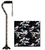 NOVA Sugarcane, Walking Cane with Quad Tip and Carrying Strap, Stand Alone Cane, Camouflage Design