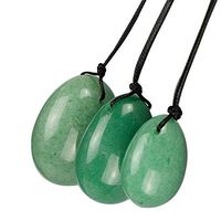 Natural Green Aventurine Stone Yoni Eggs Jade Egg Set for Women Health and Wellness Kegel Exercise Massage Stone - 1 Set (3 Pieces)