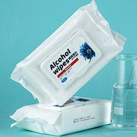 Alcohol Wet Wipes 75% Disposable Wipes (2 Pack,100 Wipes,8"x6") Household Wipes Outdoor Wipes Skin Cleaning Mobile Phone Clean Wipe