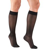 Truform Sheer Compression Stockings, 15-20 mmHg, Women's Knee High Length, 20 Denier, Black, 3X-Large