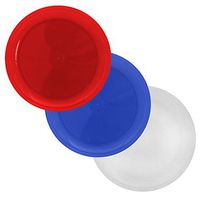 Party Essentials N91227 12-Count Patriotic Assortment Hard Plastic 9" Lunch/Salad Disposable Plates, Red/Clear/Blue