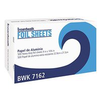 Boardwalk 7162 Pop-Up Aluminum Foil Wrap Sheets, 9 x 10 3/4, Silver, 500 per Box (Case of 6 Boxes)
