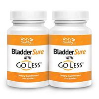 Bladder Sure with Go Less Health Supplement – Maximum Strength Pumpkin Seed Formula – Control Overactive Bladder Within A Week – 2 Bottles, 60 Capsules