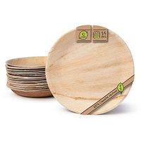 Naturally Chic Compostable Biodegradable Disposable Plates - Palm Leaf 10” Round, Deep Small Dinnerware Set - Eco Friendly Alternative - Party, Wedding, Event Plates (25 Pack)