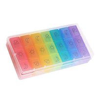 Weekly Pill Organizer, Ganbom Daily Large Pill Case Box, 3 Times 7 Day Pill Container, Travel Medicine Organizer with Moisture-Proof Design for Vitamins Fish Oil Supplement