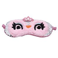GUAngqi Sleep Eye Mask for Sleeping Lightweight Soft Sleep Mask Cartoon Crown Owl Sleeping Aid Blindfold Cover Eye Mask,Pink