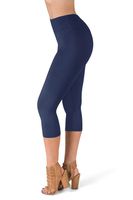 SATINA High Waisted Super Soft Capri Leggings - 20 Colors - Reg & Plus Size (Plus Size, Navy)