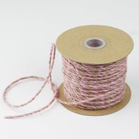 2.5mm x 50 Yards Decorative Two Tone Burlap Jute Rope Twine (Pink)