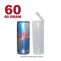 W Gallery 60 Clear 60 Dram Pop Top - Airtight Smell Proof Vials - Plastic Medical Grade Prescription Bottles for Pills Herbs Flowers Supplements, Bulk Pack, Not Glass Jars