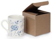 BROWN KRAFT Gift Boxes 4 x 4 x 4100% Recycled Varnish Stripe - 1 Pc (2 unit, 100 pack per unit.)